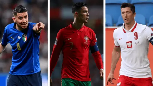 Jorginho, Cristiano Ronaldo y Robert Lewandowski, tres nominados al Balón de Oro que están en el repechaje y podrían perderse el próximo Mundial.