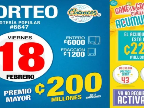 ◉ Chances de Costa Rica: números ganadores de HOY, viernes 18 de febrero