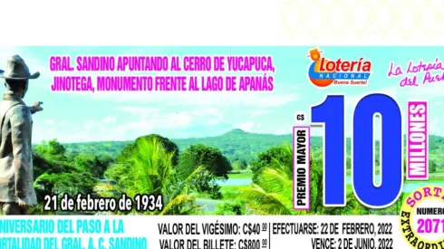 ◉ Lotería Nacional de Nicaragua de HOY: sorteo, resultados y números ganadores martes 22 de febrero | Lotería Nica Premio Mayor 10 millones.