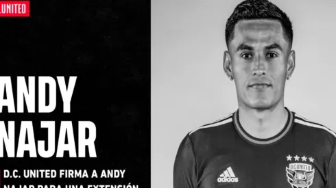 OFICIAL: El equipo capitalino de la MLS anunció la renovación de contrato de Andy Najar.