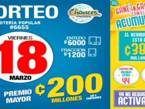◉ Chances de Costa Rica de HOY: sorteo, resultados y números ganadores viernes 18 de marzo| Lotería Costa Rica Premio Mayor ¢200 millones