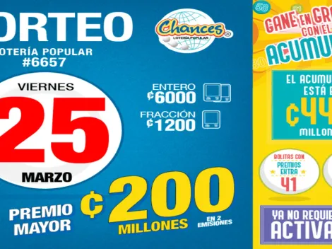 ◉ Chances de Costa Rica de HOY: sorteo, resultados y números ganadores viernes 25 de marzo| Lotería Costa Rica Premio Mayor ¢200 millones
