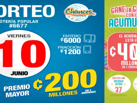 ◉ Chances de Costa Rica de HOY: sorteo, resultados y números ganadores viernes 10 de junio | Lotería Costa Rica Premio Mayor ¢200 millones