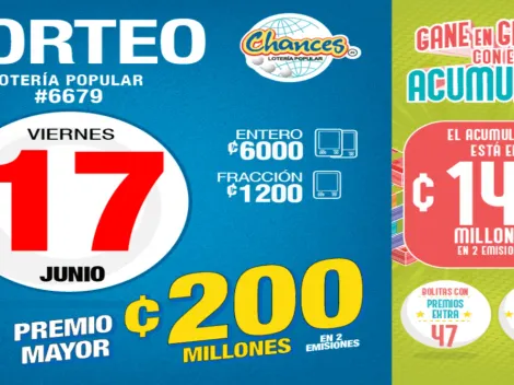 ◉ Chances de Costa Rica de HOY: sorteo, resultados y números ganadores viernes 17 de junio | Lotería Costa Rica Premio Mayor ¢200 millones