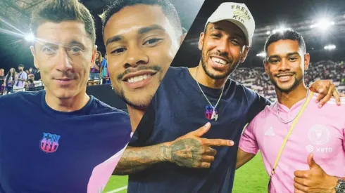 ¡Lewandowski, Agüero, Aubameyang y más! Ariel Lassiter presume fotos con figuras del Barcelona.