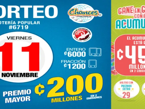 ◉ Chances de Costa Rica: números ganadores del viernes 11 de noviembre