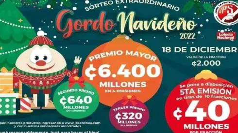 ◉ Sorteo Extraordinario Gordo Navideño de Costa Rica: sorteo, resultados y números ganadores del domingo 18 de diciembre | Lotería Costa Rica Premio Mayor ¢6.400 millones.