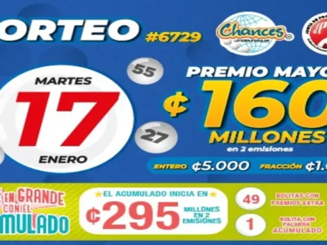 ◉ Chances de Costa Rica de HOY: sorteo, resultados y números ganadores del martes 17 de enero | Lotería Costa Rica Premio Mayor ¢160 millones