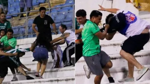 Incidentes entre parcialidad de Alianza y Marathón en el Estadio Olímpico Metropolitano.