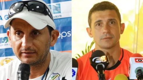 Sebastián Bini y Ronald González, DT de Municipal y Comunicaciones.