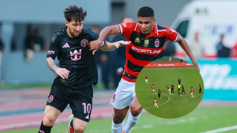La fuerte entrada sobre Lionel Messi que provocó una bronca en el Inter Miami vs Sporting San Miguelito (Video)