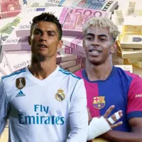 Mientras Cristiano Ronaldo llegó a ganar 25 millones de euros en Real Madrid, esto cobra Lamine Yamal en Barcelona