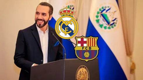 Nayib Bukele interviene en el Clásico de Leyendas entre Real Madrid y Barcelona.