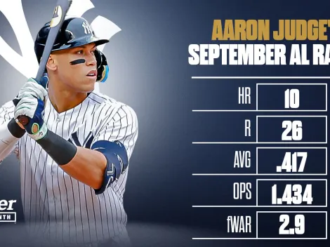 Estos fueron los espectaculares números de Aaron Judge en el mes de septiembre