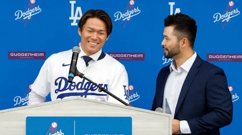 Dodgers hizo la presentación oficial de Yamamoto la tarde de este miércoles.
