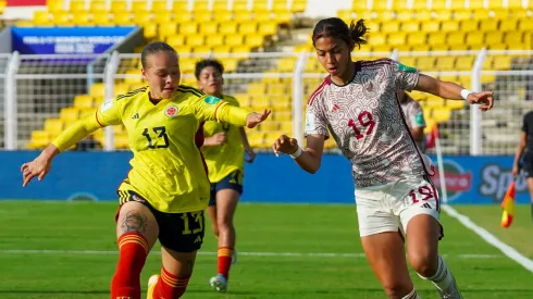 La Selección Mexicana Femenil Sub-17 ante Colombia | Cortesía Twitter Mi Selección Femenil.
