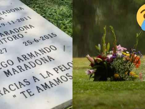 Desaparece lápida de la tumba de Maradona