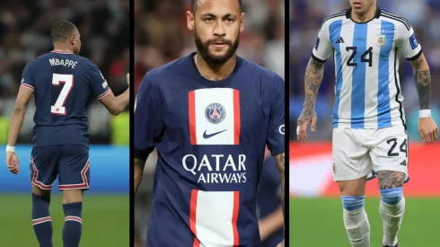 Neymar, Mbappé y Enzo Fernández / Fuente: Getty Images
