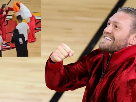 Se le pasa la mano a Conor McGregor y NOQUEA a la mascota del Miami Heat