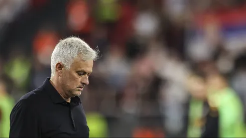 BUDAPEST, HUNGARY – MAY 31: Jose Mourinho, Head Coach of AS Roma reacts  after the UEFA Europa League 2022/23 final match between Sevilla FC and AS Roma at Puskas Arena on May 31, 2023 in Budapest, Hungary. (Photo by Maja Hitij/Getty Images)
