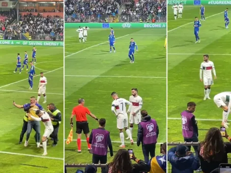 Aficionado lesionó a Cristiano Ronaldo en su intento por tomarse un selfie en pleno partido [VIDEO]