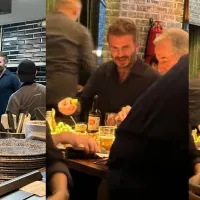 David Beckham es captado en lujoso restaurante de Monterrey tomando cerveza Carta Blanca
