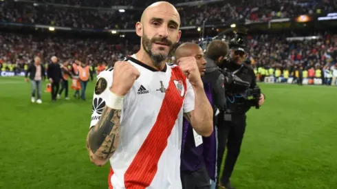 Pinola, luego de conquistar la Copa Libertadores ante Boca.