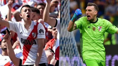 Los hinchas deliraron con los dos penales que atajó Armani.