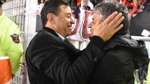 Marcelo y Máximo Gallardo, y un abrazo en el Monumental.