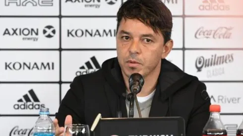 Gallardo, en la conferencia de prensa que tuvo lugar en Ezeiza.