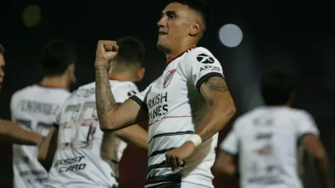 Suárez celebra su gol ante Godoy Cruz.