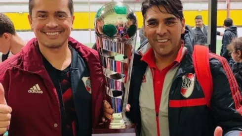 Guillermo Rivarola, acompañado por el empresario Ricardo Juncos. (FOTO: @RiverPlateIndy)