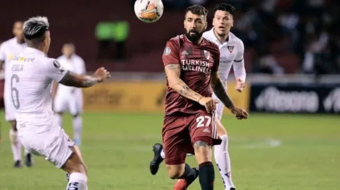 Lucas Pratto en la noche del debut de River en la Libertadores actual frente a la LIga