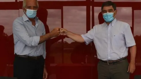 Rodolfo D'Onofrio y Fernán Quiros se reunieron en el Estadio Monumental