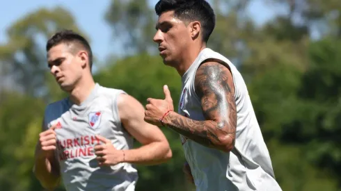 Enzo es un jugador clave para Gallardo. Esta mañana tuvieron una charla en el River Camp.