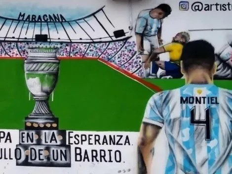 Espectacular: el mural dedicado a Montiel en González Catán