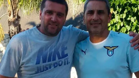 La Bruja Berti junto a Hernán Díaz, dos referentes absolutos de River en la década del 90.