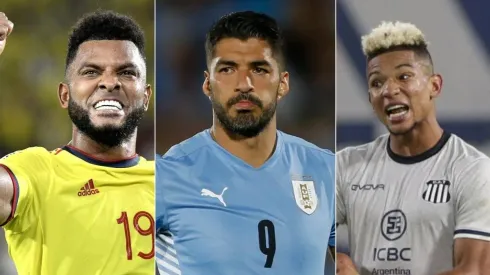 Miguel Ángel Borja, Luis Suárez y Diego Valoyes: tres que interesan en River para este mercado de pases.