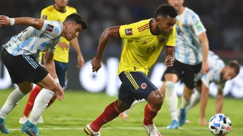 Borja representando a la Selección Colombia contra Argentina.