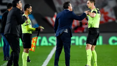 Marcelo Gallardo se fue expulsado ante Godoy Cruz.