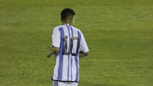 El Diablito en acción con la casaca Albiceleste.