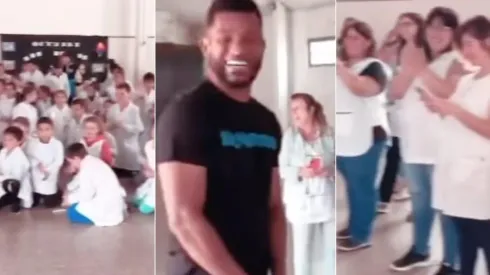 Borja visitó una escuela en El Triunfo.