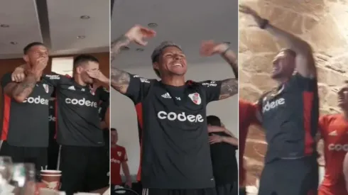 La celebración del plantel de River tras la consagración de Argentina.