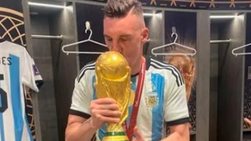 Franco Armani con la Copa del Mundo.