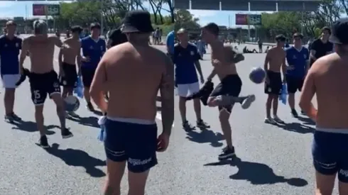 Un simpatizante grabó el gracioso momento.