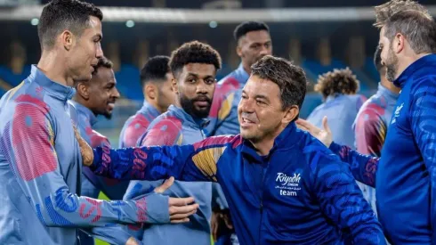 El Muñeco y CR7, mano a mano en Arabia Saudita para el partido de las estrellas.