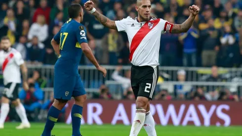 Jonatan Maidana, capitán de River en el Bernabéu contra Boca.