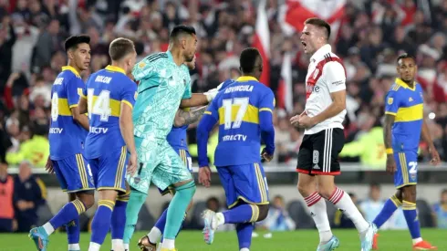 El festejo de Pala que desató la locura de los jugadores de Boca.