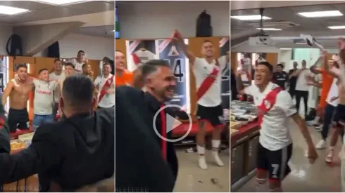 El técnico se metió en el vestuario de los jugadores para cantar y festejar con ellos.