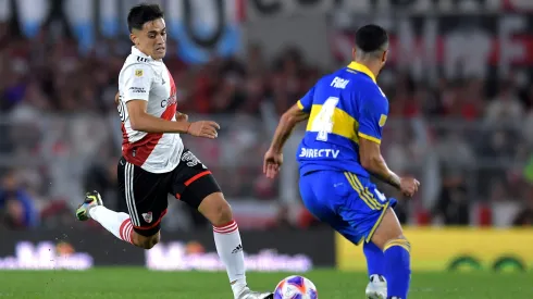 Pablo Solari, feliz por su primer triunfo en el superclásico.